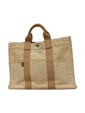 Hermes Tote Bag New Fourre Tout MM Canvas Orange Silver